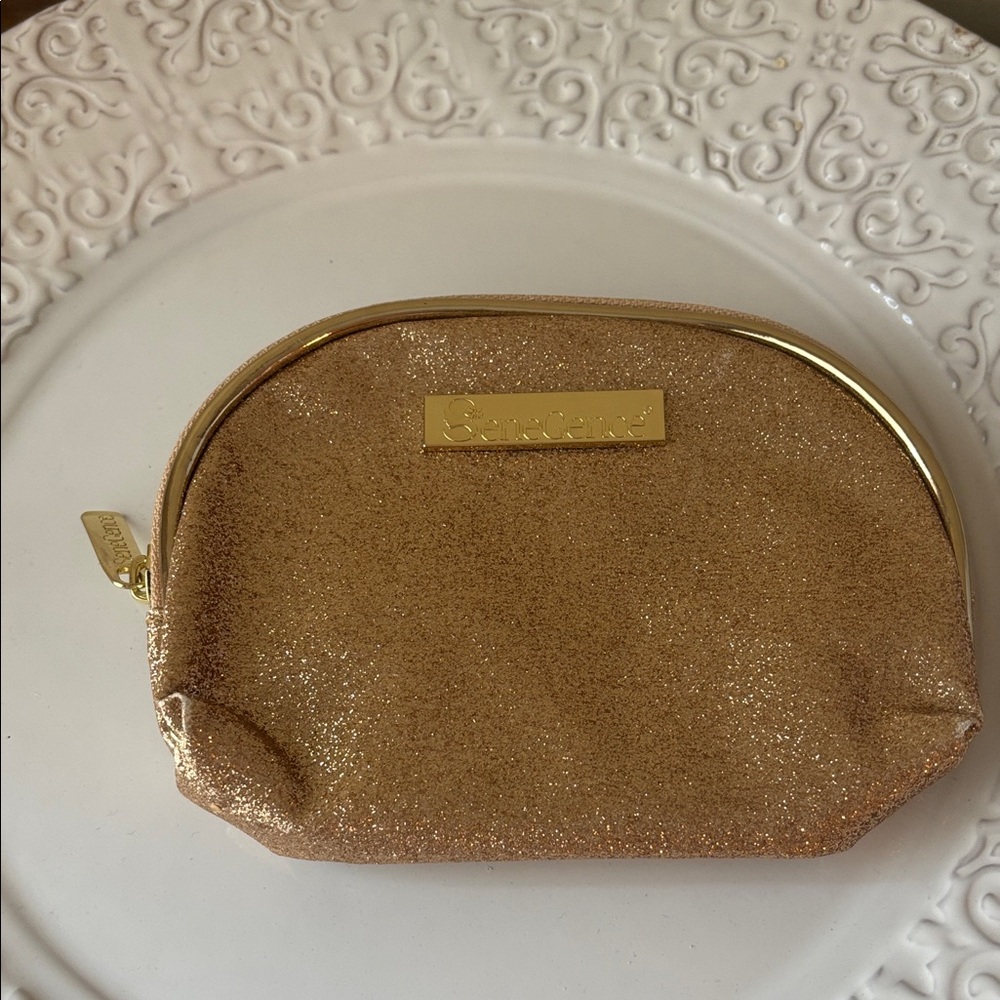 Senegence NWOT  Gold Glitter Women's Makeup Bag